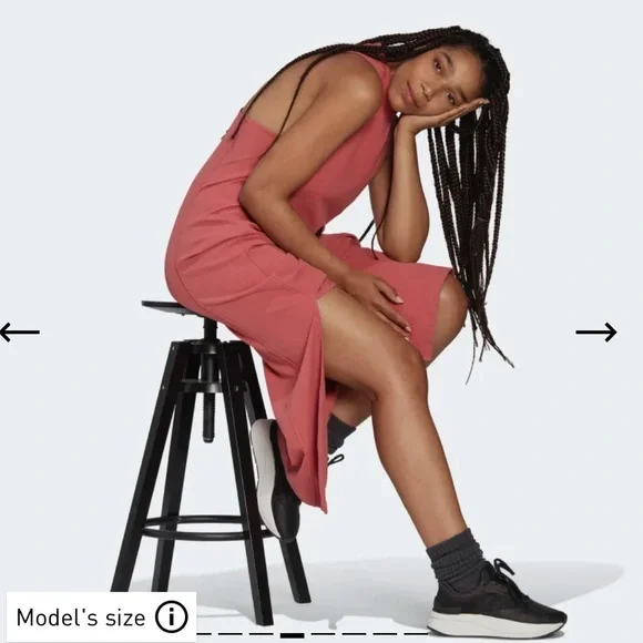 Adidas Rib Dress with slit - NWT- pink - xs